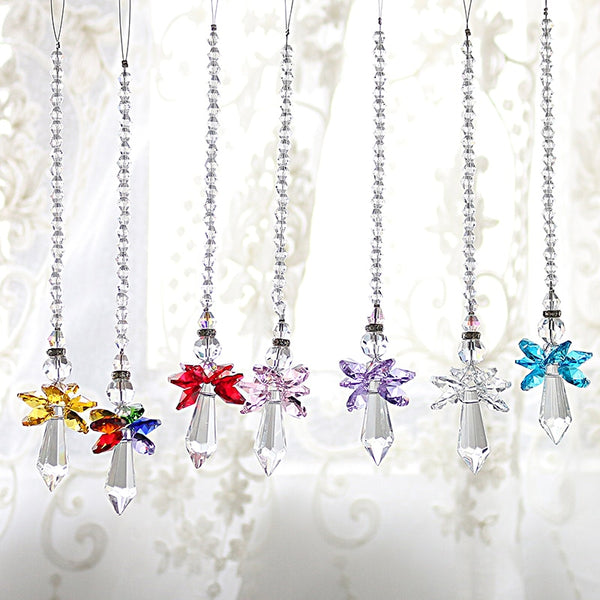 Crystal Guardian Angel Chakra Sun Catchers Rear View Mirror Car Charm