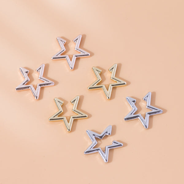 Gold Color Star Ear cuff without Piercing Clip earrings