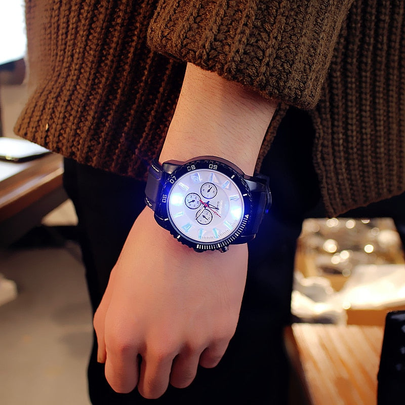 Silicone Fashion Hours Led Luminous Glow Super Large Dial Trend watch