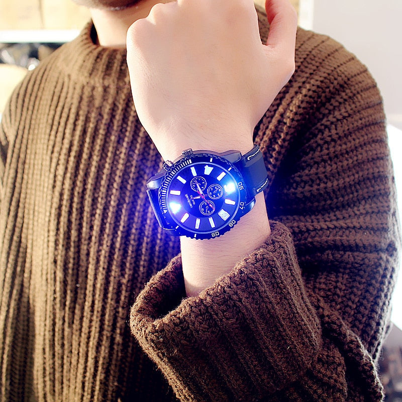 Silicone Fashion Hours Led Luminous Glow Super Large Dial Trend watch