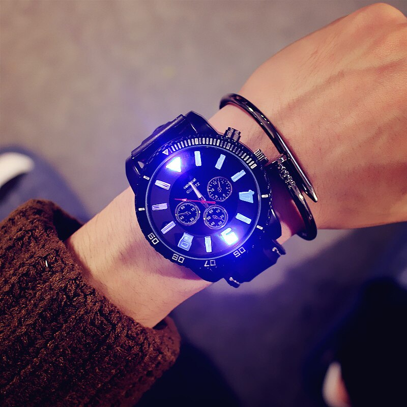 Silicone Fashion Hours Led Luminous Glow Super Large Dial Trend watch