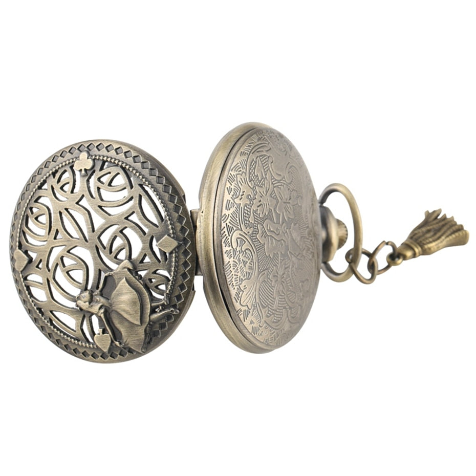 Bronze Lovely Princess Alice In Wonderland Theme Pocket Watches