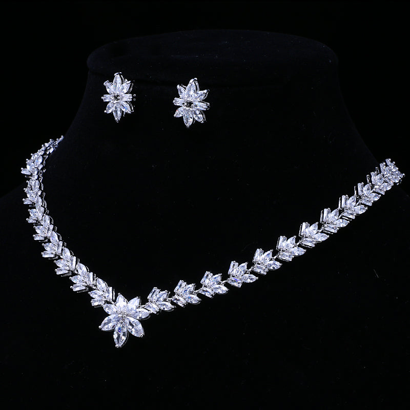Luxury Cubic Zircon Crystal Bridal Jewelry Sets