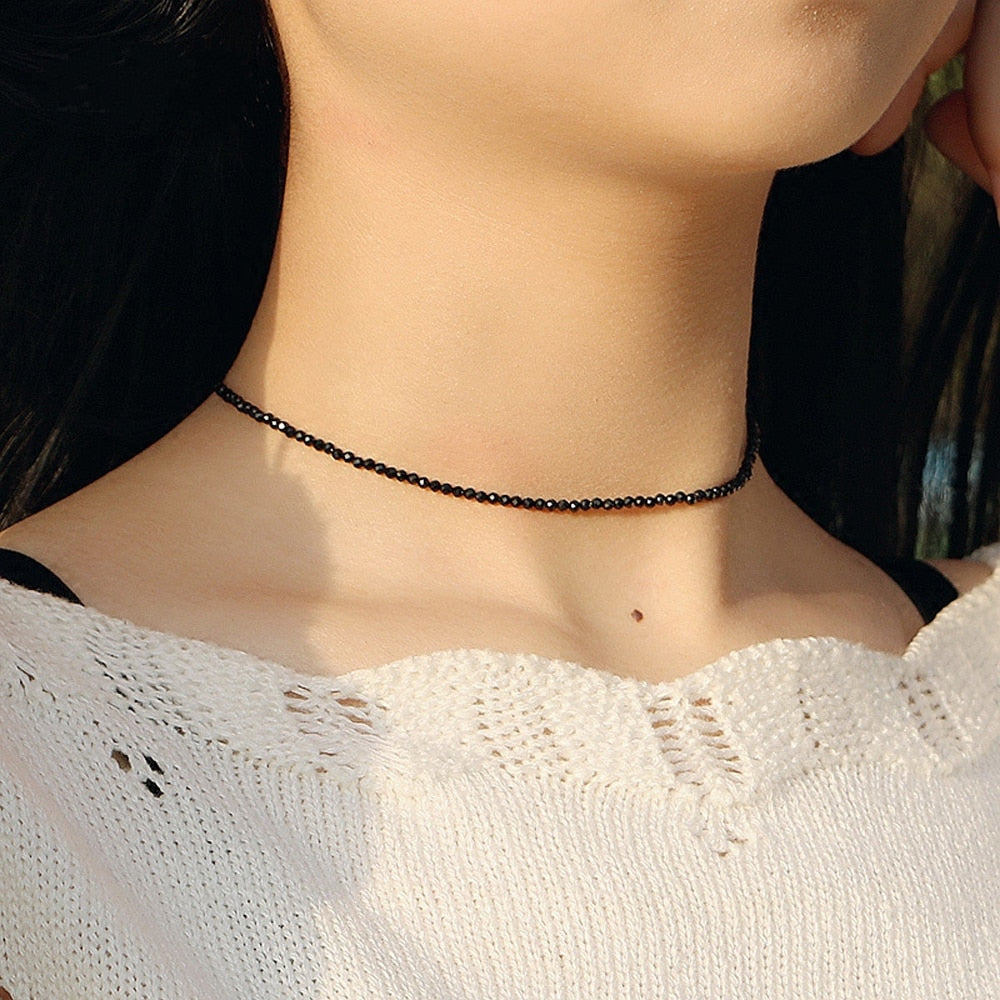 Fashion Brand Simple Black Beads Short Necklace