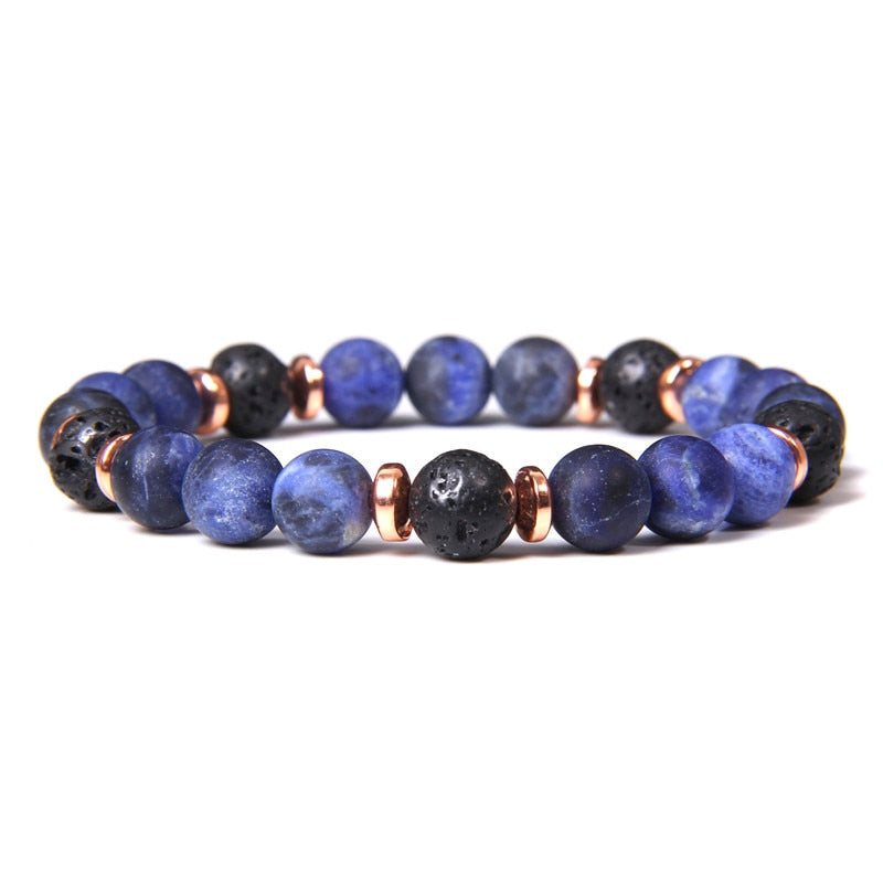 Natural Matte pink Zebra gem Stone beads beaded bracelet for women