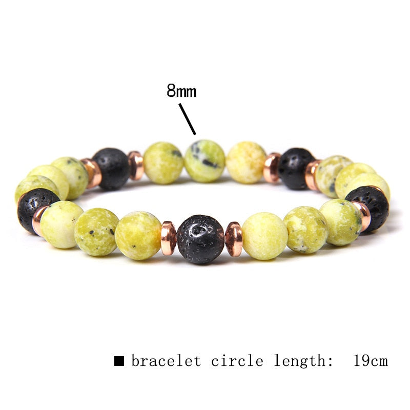 Natural Matte pink Zebra gem Stone beads beaded bracelet for women