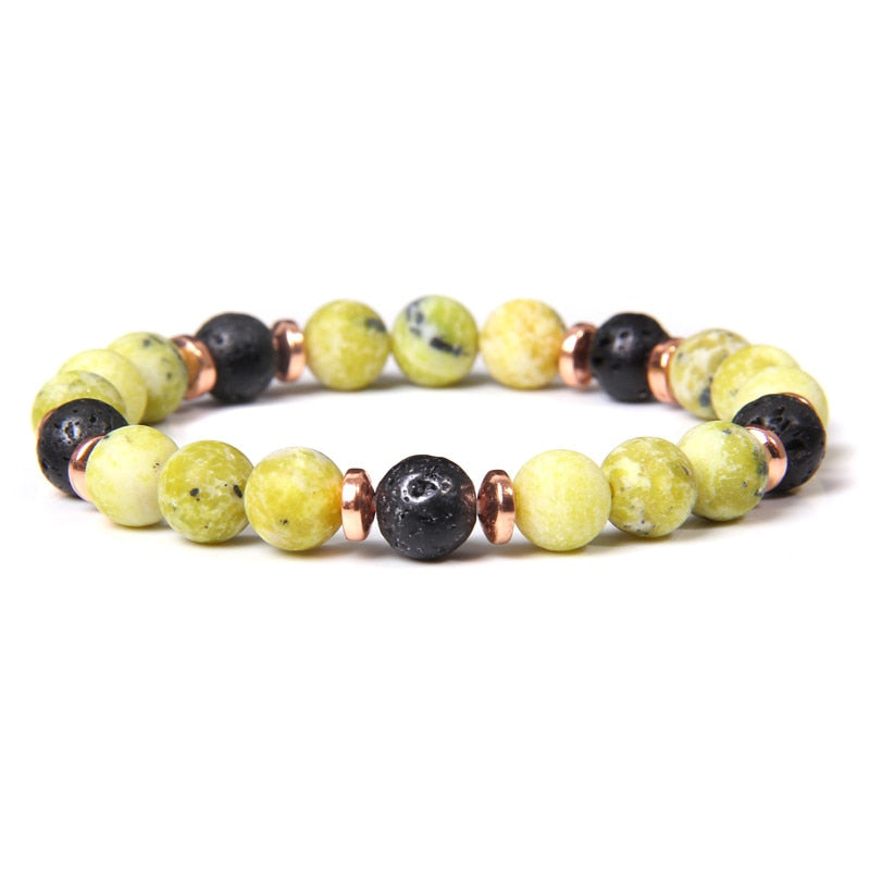 Natural Matte pink Zebra gem Stone beads beaded bracelet for women