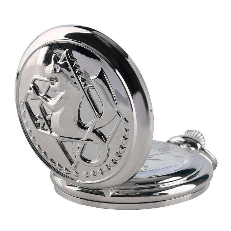 Fullmetal Alchemist Silver Watch Pendant Men Quartz Pocket Watch