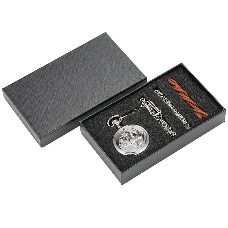 Fullmetal Alchemist Silver Watch Pendant Men Quartz Pocket Watch