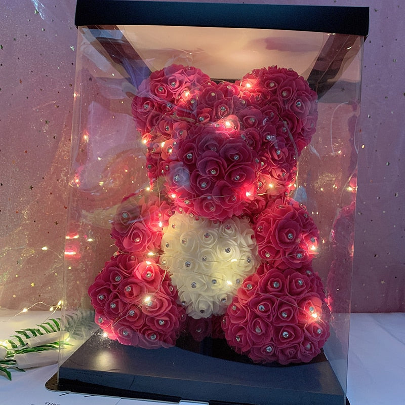 Diamond Rose Bears 40cm Artificial Flower
