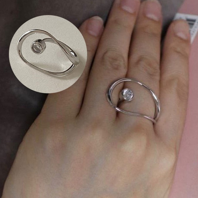 Cool Hollow Out - Twist Metal Ring
