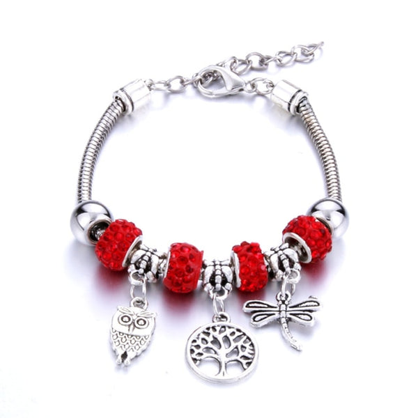 Pulsera de cuentas con cadena de serpiente y hebilla de langosta en 6 colores