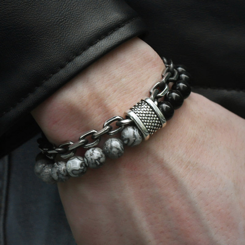 Men's Tiger Eye Stone Beaded Bracelet