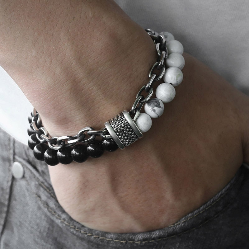 Men's Tiger Eye Stone Beaded Bracelet