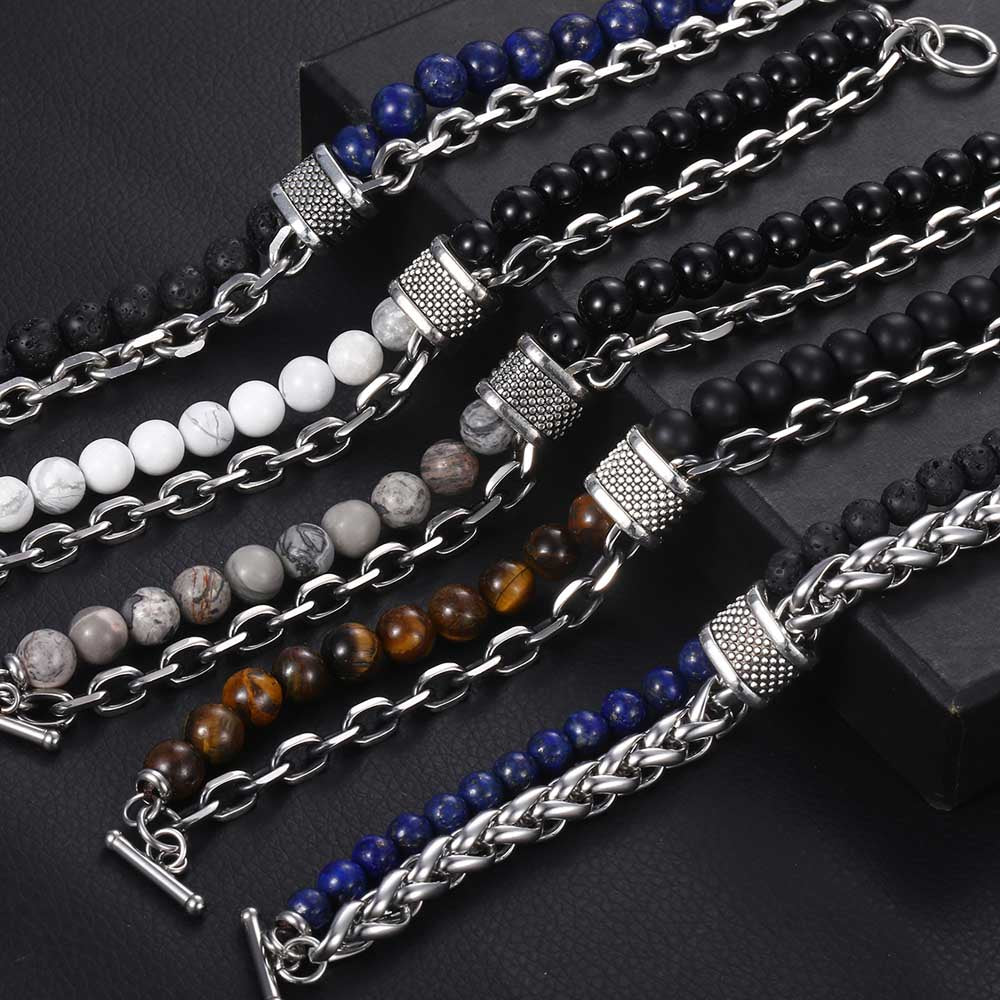 Men's Tiger Eye Stone Beaded Bracelet