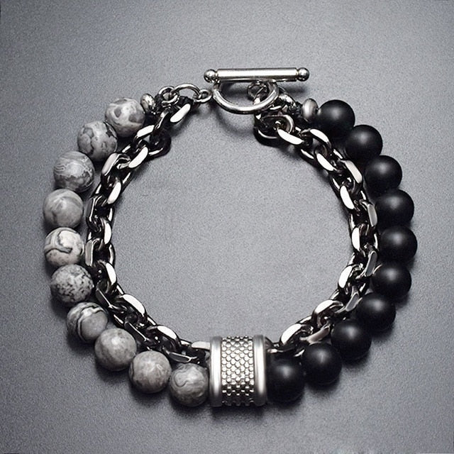 Men's Tiger Eye Stone Beaded Bracelet