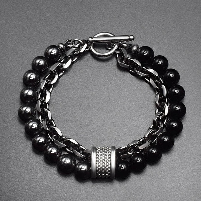 Men's Tiger Eye Stone Beaded Bracelet