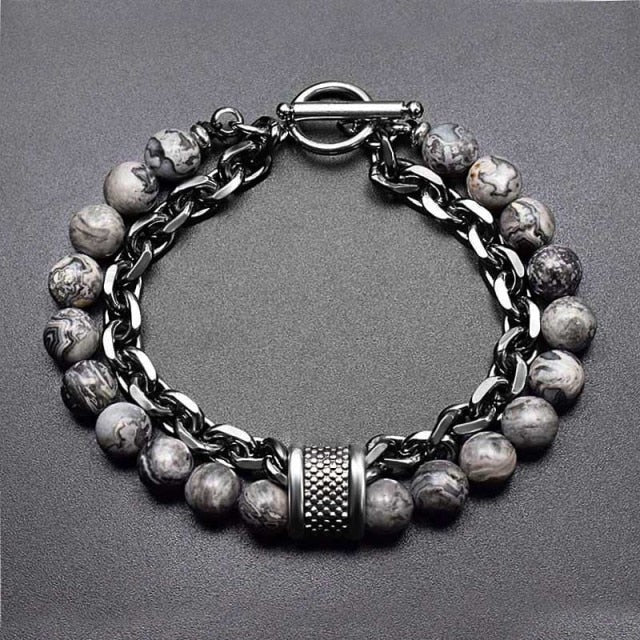 Men's Tiger Eye Stone Beaded Bracelet