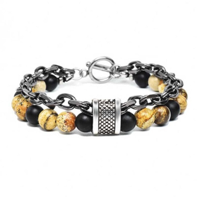 Men's Tiger Eye Stone Beaded Bracelet