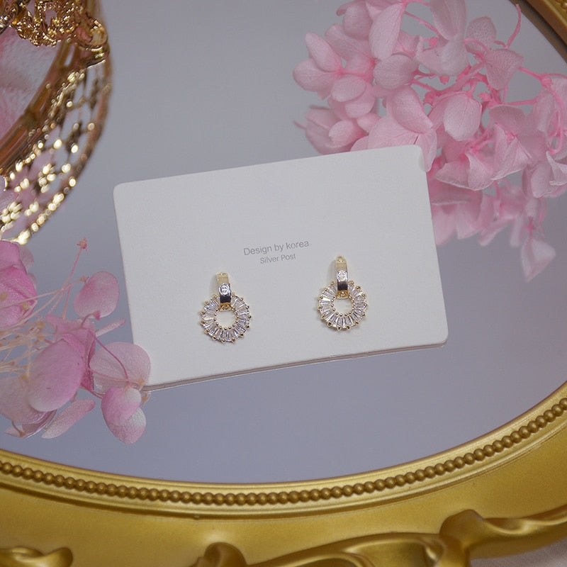 14k Real Gold Luxury Tiny CZ Earring
