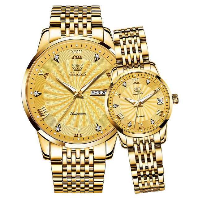 Luxury Automatic Mechanical Watch Stainless Steel Waterproof Clock