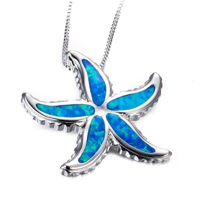 New Stylish Blue Color Starfish Necklace Earring Set