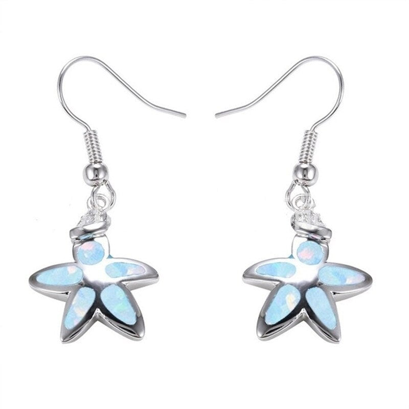 New Stylish Blue Color Starfish Necklace Earring Set