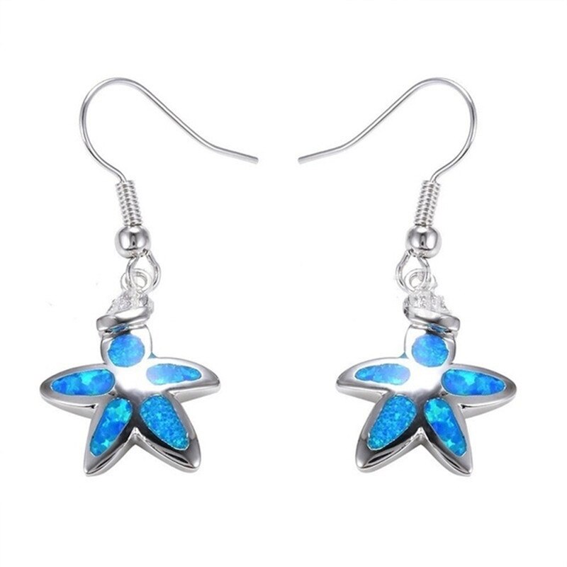 New Stylish Blue Color Starfish Necklace Earring Set