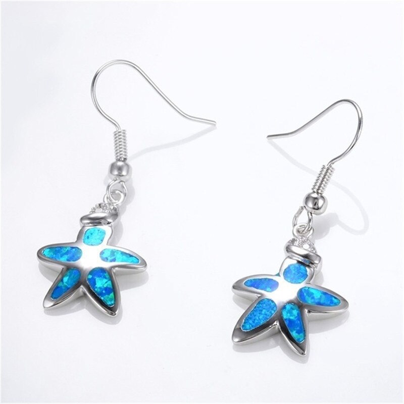 New Stylish Blue Color Starfish Necklace Earring Set