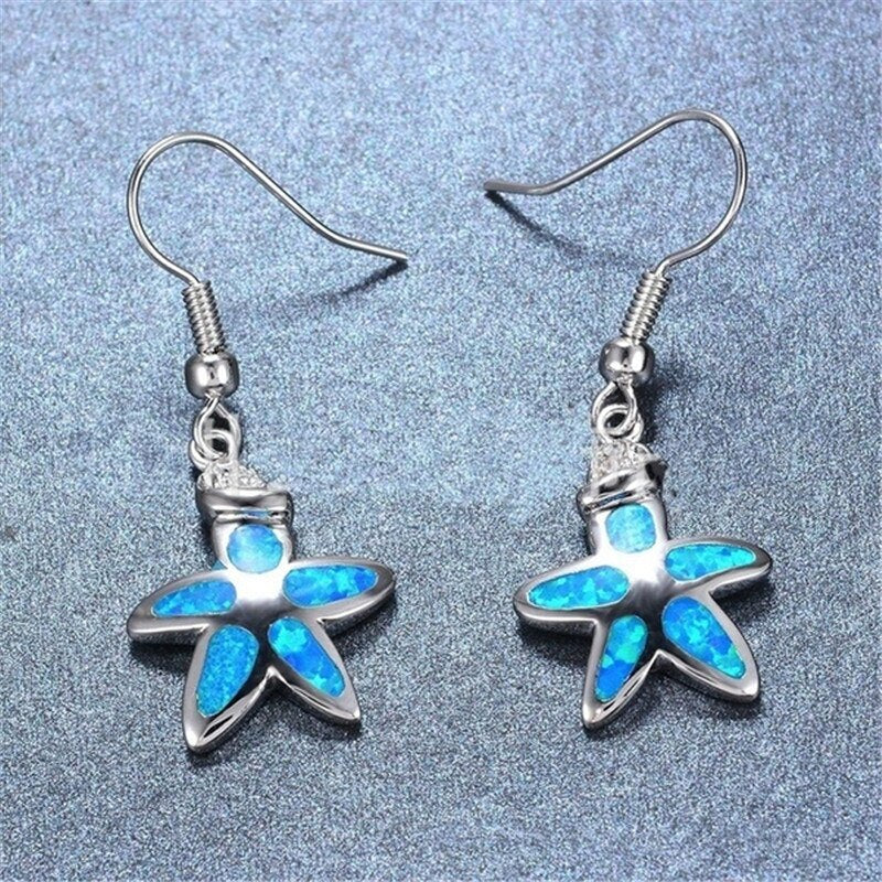 New Stylish Blue Color Starfish Necklace Earring Set