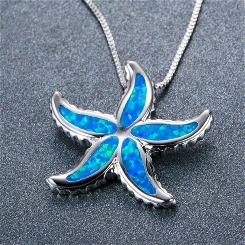 New Stylish Blue Color Starfish Necklace Earring Set