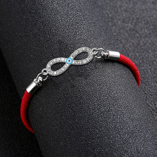Digital 8 Crosses Infinity Silver Color Bracelet