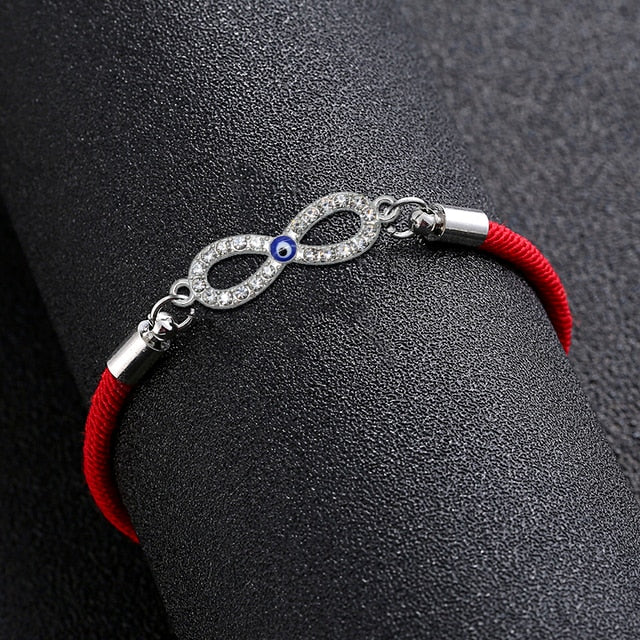 Digital 8 Crosses Infinity Silver Color Bracelet