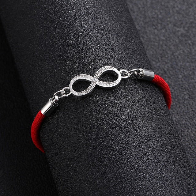 Digital 8 Crosses Infinity Silver Color Bracelet