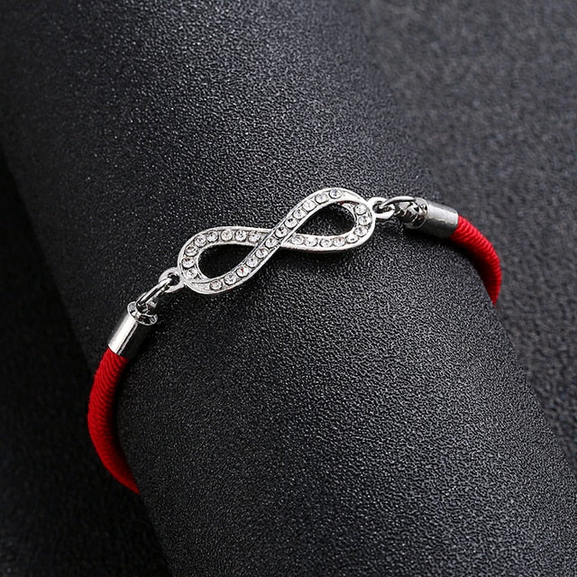 Digital 8 Crosses Infinity Silver Color Bracelet