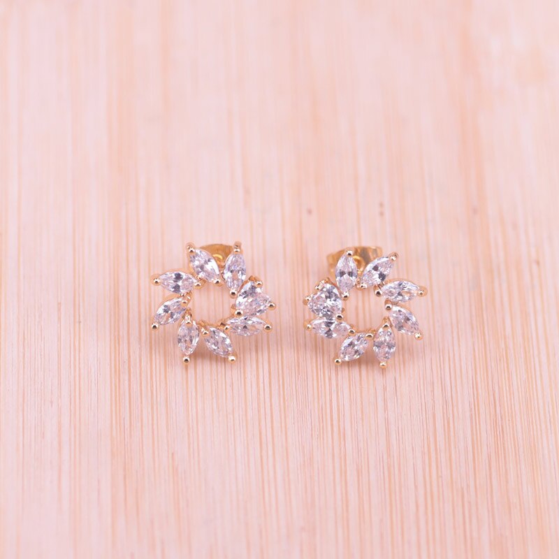 Top Zircon Gold Color For Women Earrings Necklace Set