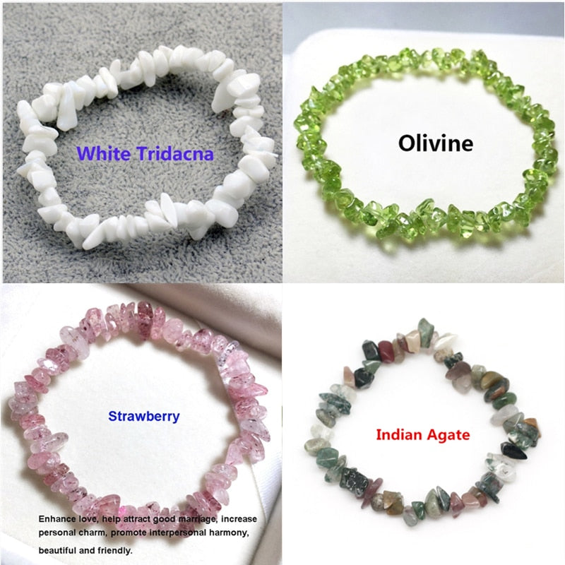 Hot Irregular Natural Crystals Chakras Stone Bracelet