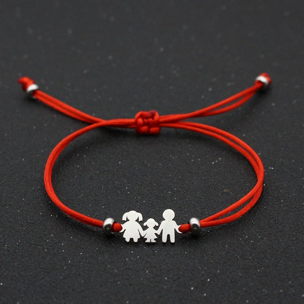 Pulseras de hilo rojo de la suerte para mujer, para papá, mamá e hija