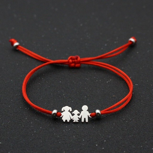 Family Dad Mom Daughter Lucky Red String Bracelets for Women