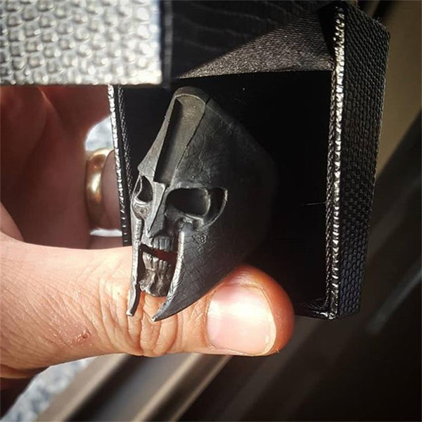 Classic Mens Black 316L Stainless Steel Ring Sparta Helmet Ring Warrior Rings