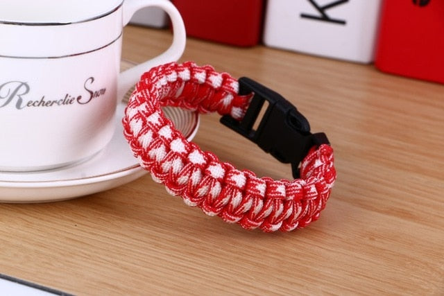 Outdoor Camping Hiking Buckle Wristband Women Rope Bracelet