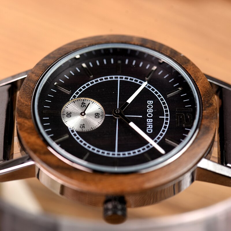 Couple Watch Men Wooden Ladies Quartz Wristwatch In Gift Box