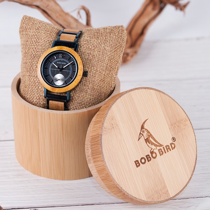 Couple Watch Men Wooden Ladies Quartz Wristwatch In Gift Box