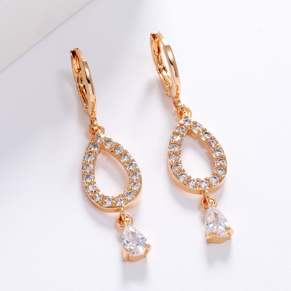 New Arrival Shiny AAA Zircon Drop Earrings