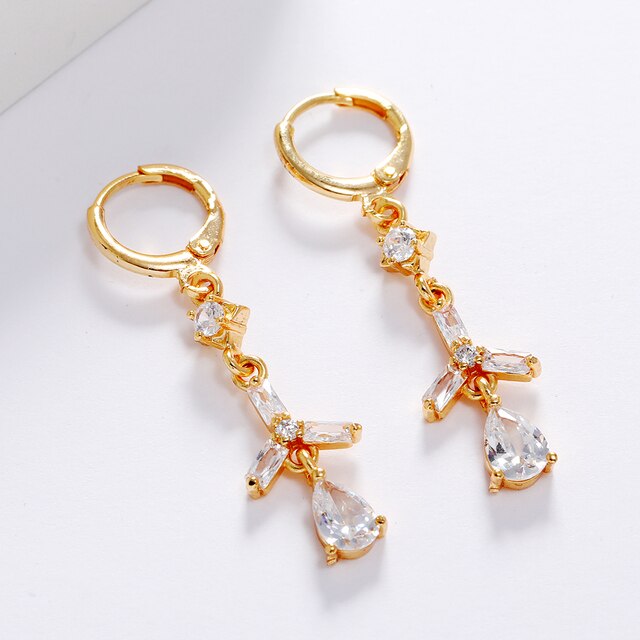 New Arrival Shiny AAA Zircon Drop Earrings
