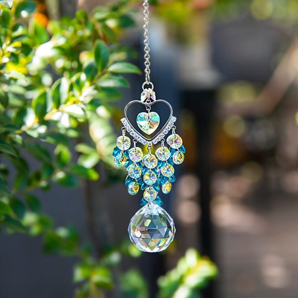 Cute Bling Heart Shaped Crystal Suncatcher
