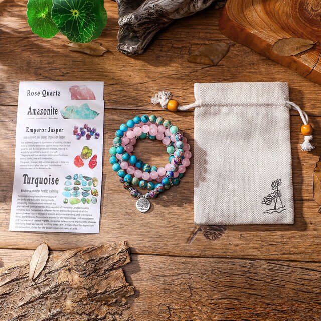 108 Mala Natural Stone Bracelet Women