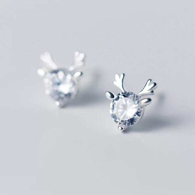 Christmas Stud Earrings Rhinestone Snowflake Elk Earrings