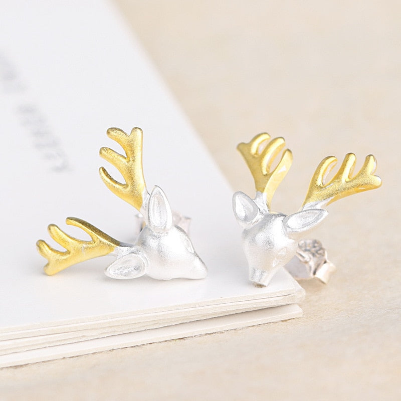 Christmas Stud Earrings Rhinestone Snowflake Elk Earrings