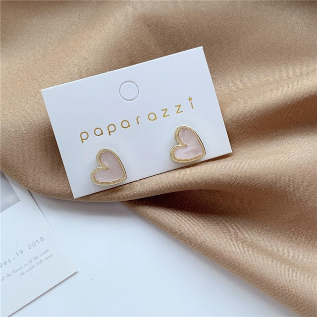 Sweet Acrylic Heart Stud Earrings